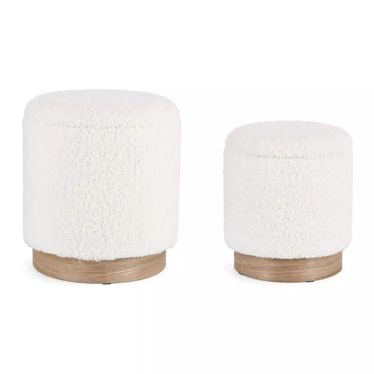 POUF COFFRE ZOYA BLANC TEDDY
