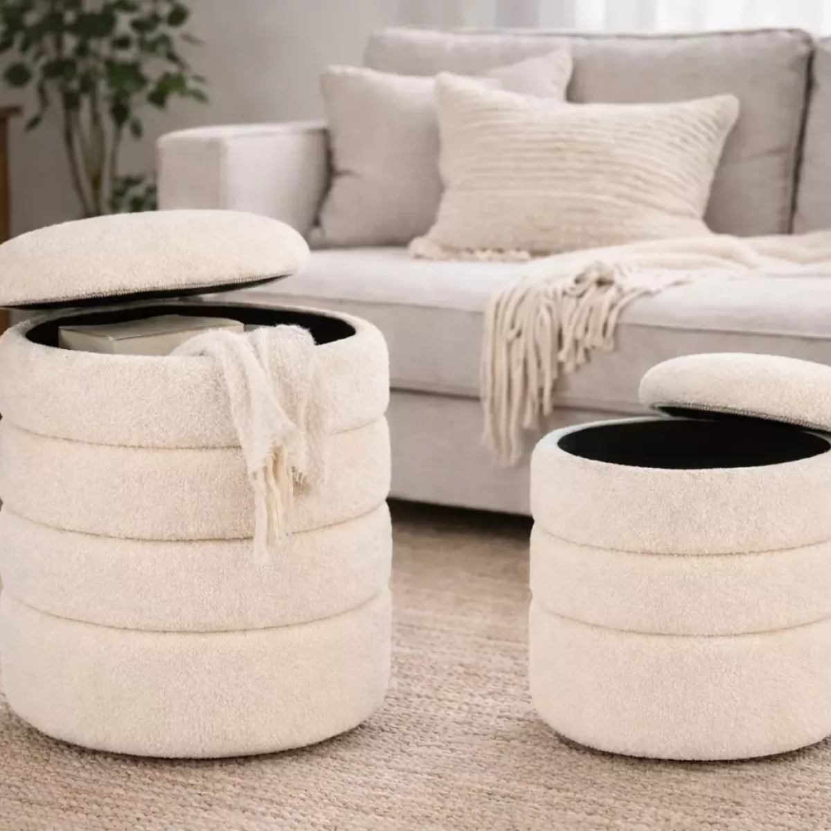 POUF COFFRE KATERINA BLANC