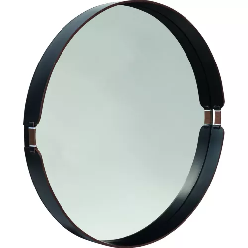 MIROIR TIFFANY EN CUIR NOIR
