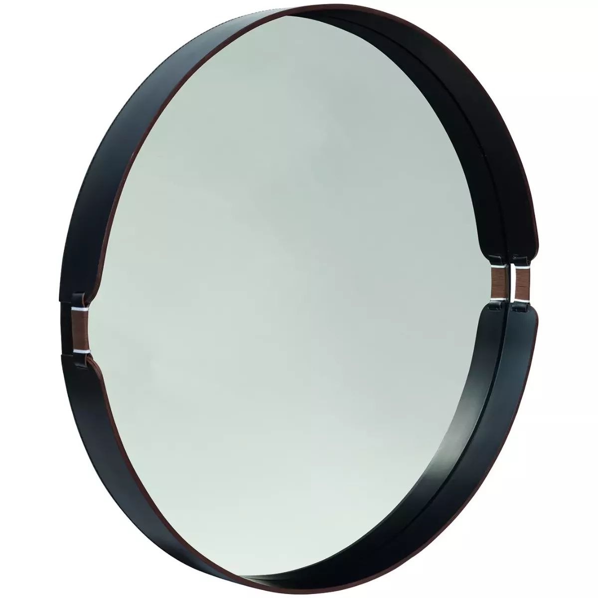 MIROIR TIFFANY EN CUIR NOIR