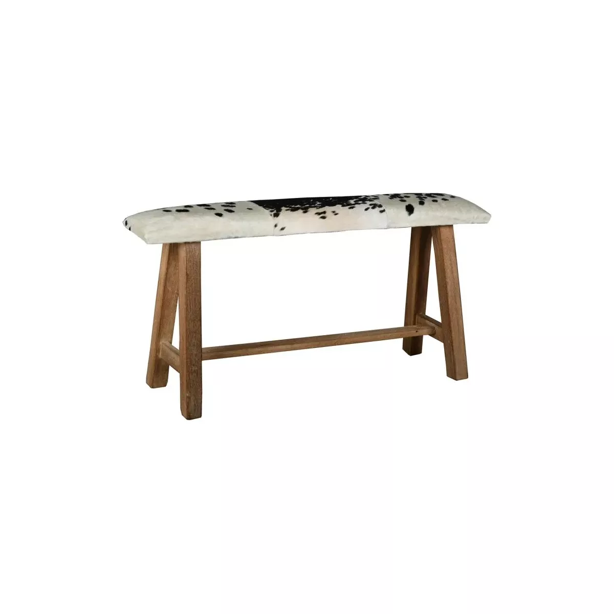 BANC EN BOIS PEAU DE VACHE